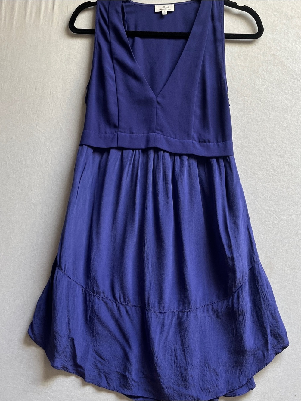 Wilfred Aritzia Vignette Silk Blend Royal Purple Dress Size 0